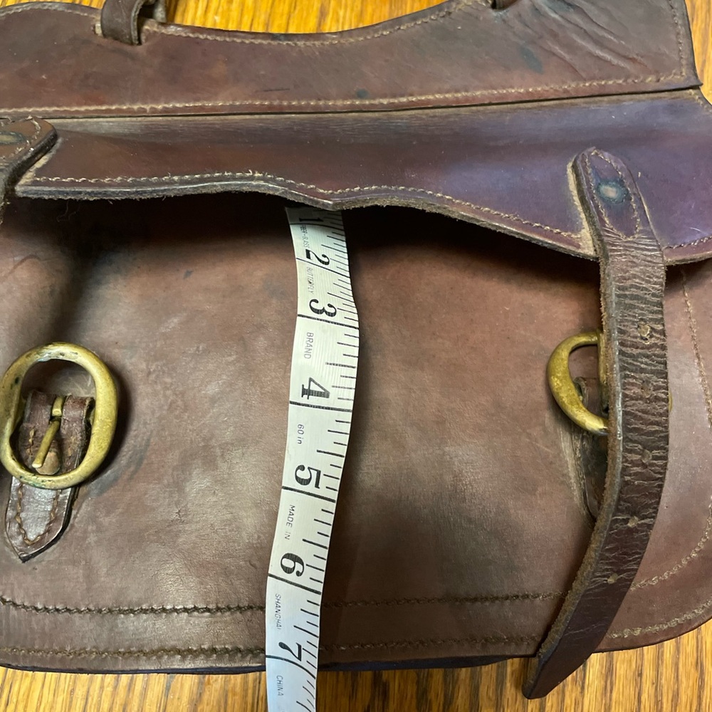 Moto/Horse Single Brown Leather Saddlebag Unisex - Picture 4 of 5